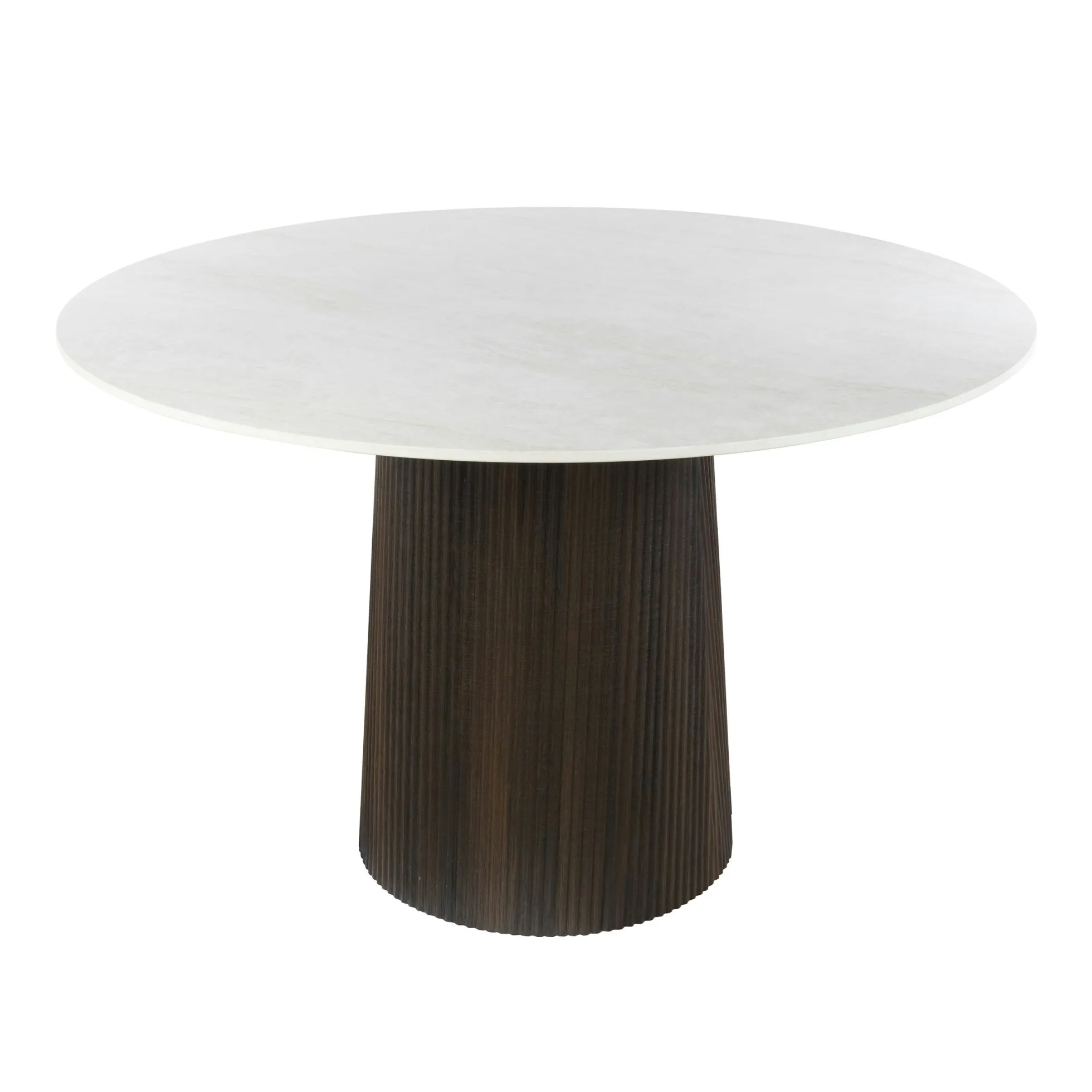 Table à manger ronde vintage en céramique marbrée Ø120 cm MAHAL