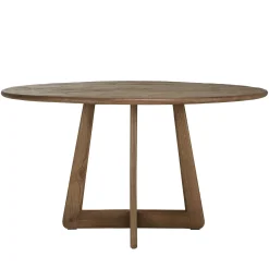 Table à manger ronde 140x140cm en bois de mindi ARCUS