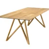 Table à manger teck recyclé pieds croisés 220x100 PANAMA