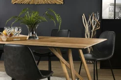 Table à manger teck recyclé pieds croisés 220x100 PANAMA