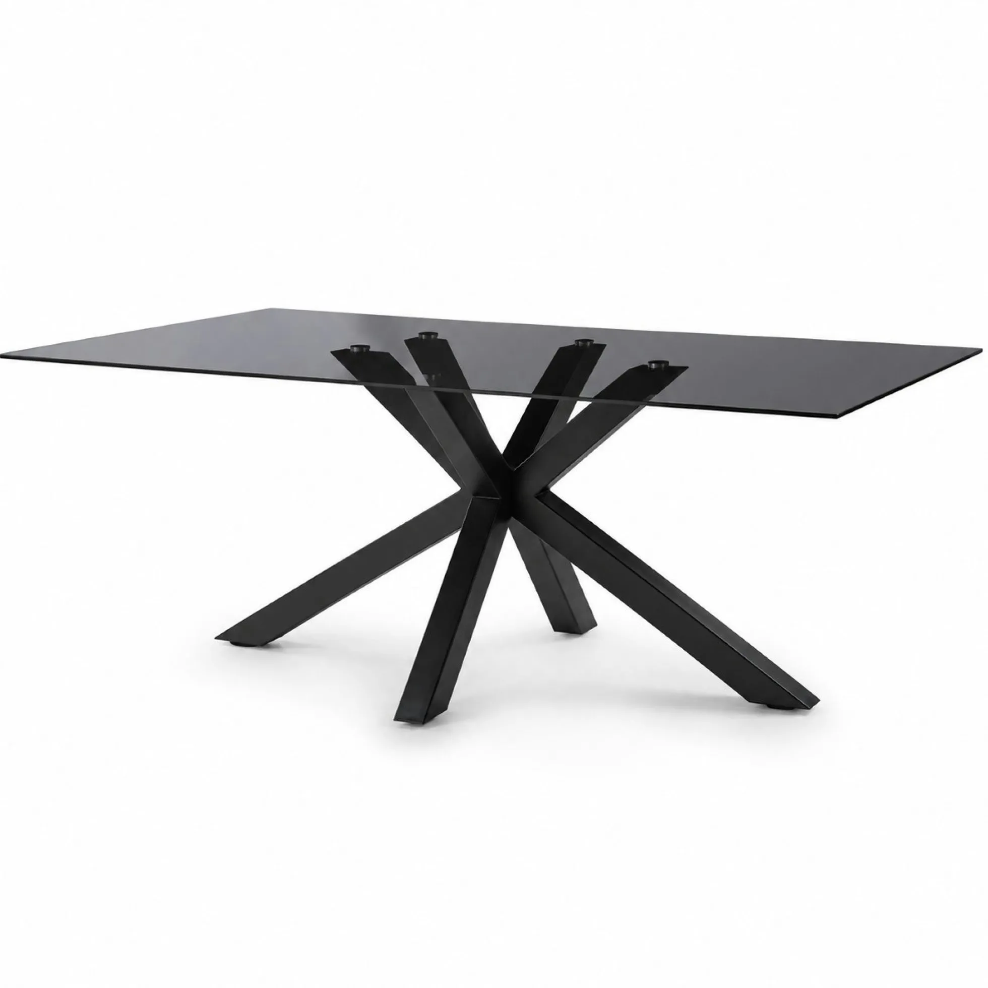 Table à manger verre fumé pied central 180 cm ALBA