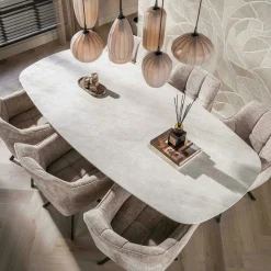 Table à manger vintage en céramique marbrée 215 cm MAHAL