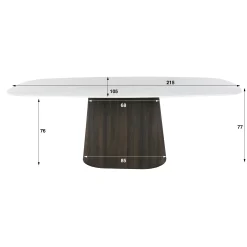 Table à manger vintage en céramique marbrée 215 cm MAHAL