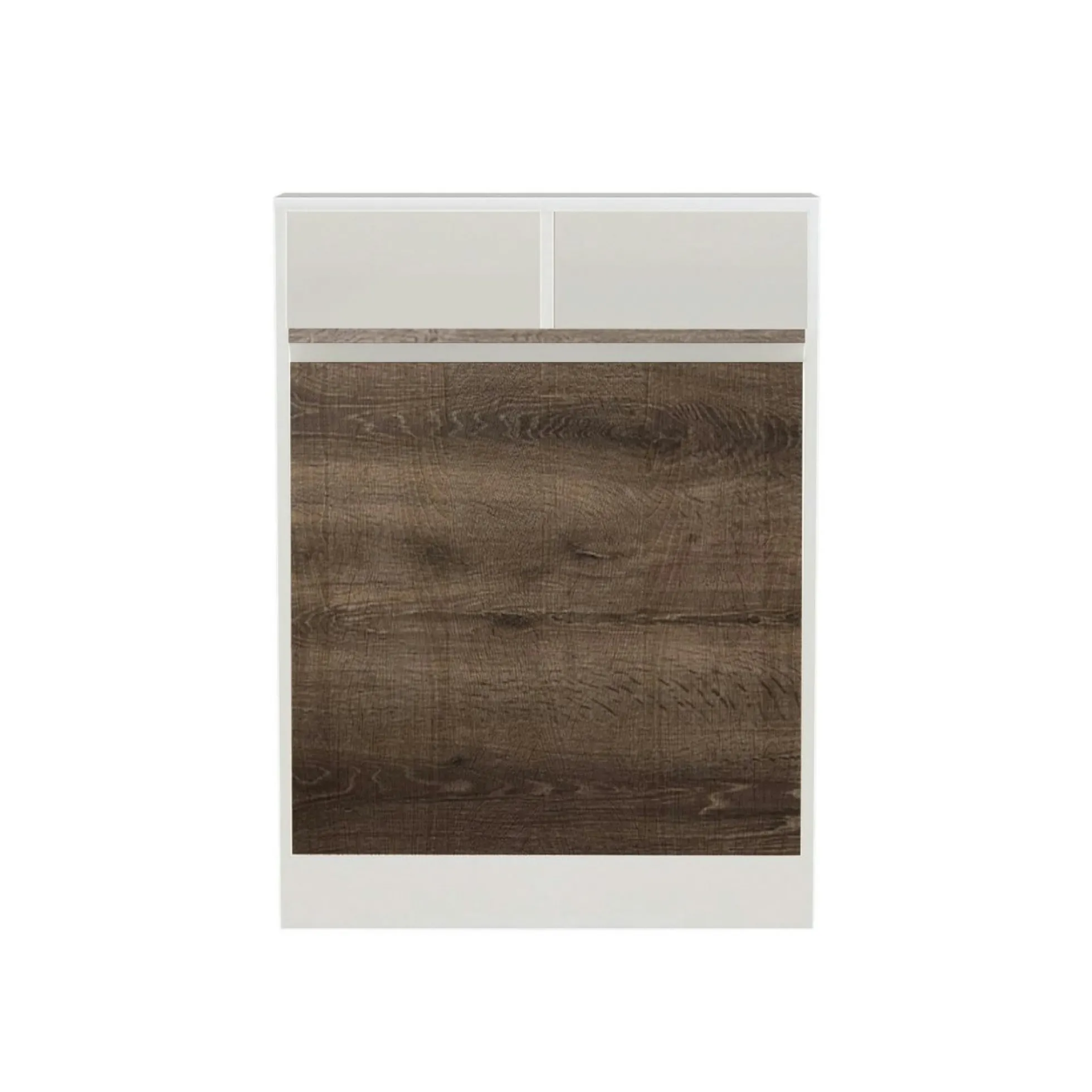 Table murale pliante effet bois foncé avec niches MARFA