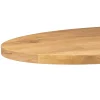 Table ovale bois clair pied croisé métal noir 210 cm RIVANO