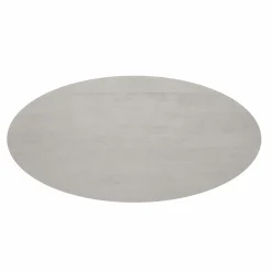 Table ovale bois gris à pied rainuré 210 cm CALERO
