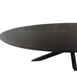 Table ovale bois noir pied croisé 240 cm UDA