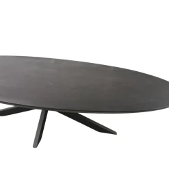 Table ovale bois noir pied croisé 180 cm UDA