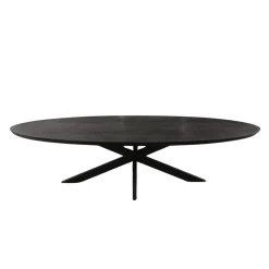 Table ovale bois noir pied croisé 180 cm UDA
