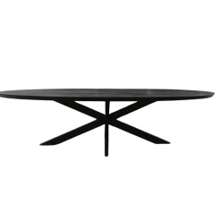 Table ovale bois noir pied croisé 160 cm UDA
