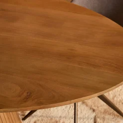 Table ovale bois à pied rainuré 210 cm CALERO