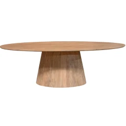 Table ovale bois à pied rainuré 240 cm CALERO