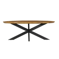 Table ovale en bois pied croisé 180 cm UDA