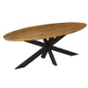 Table ovale en bois pied croisé 160 cm UDA