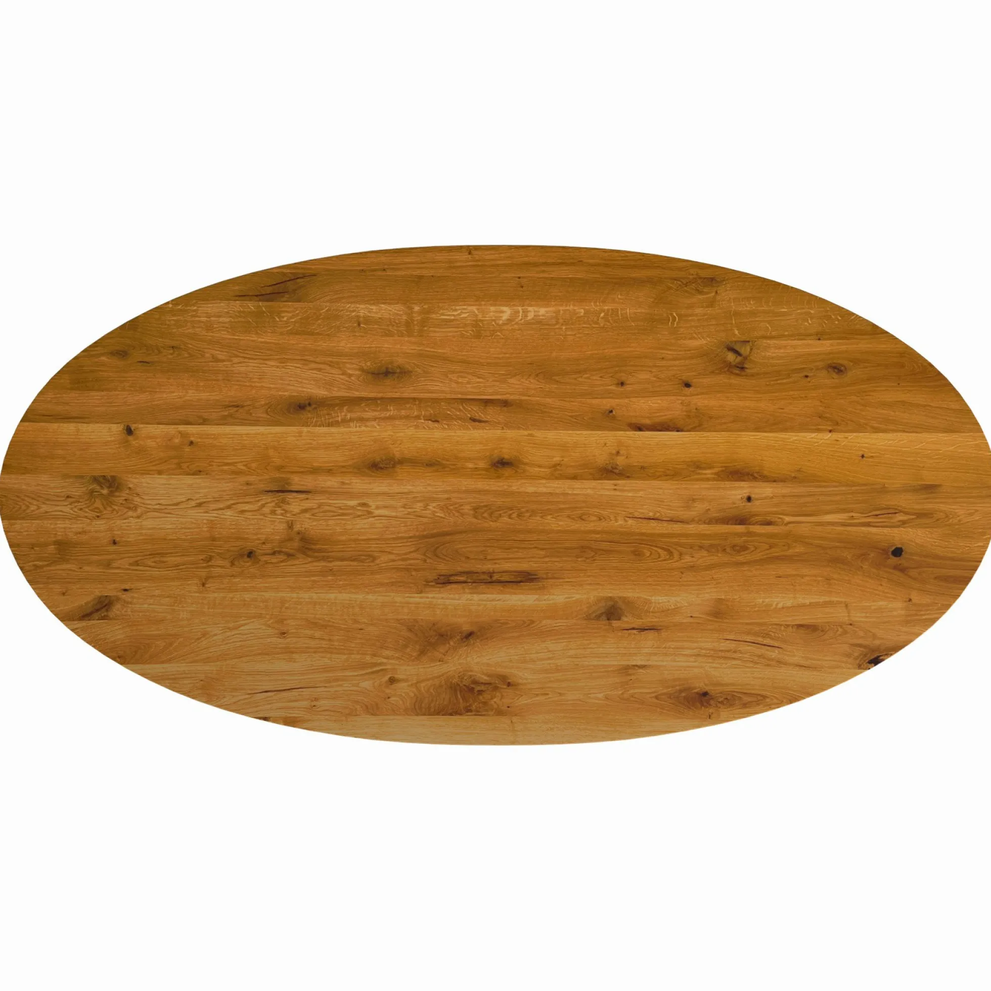 Table ovale en chêne huilé avec pied central en métal noir 200 cm RAGUSE