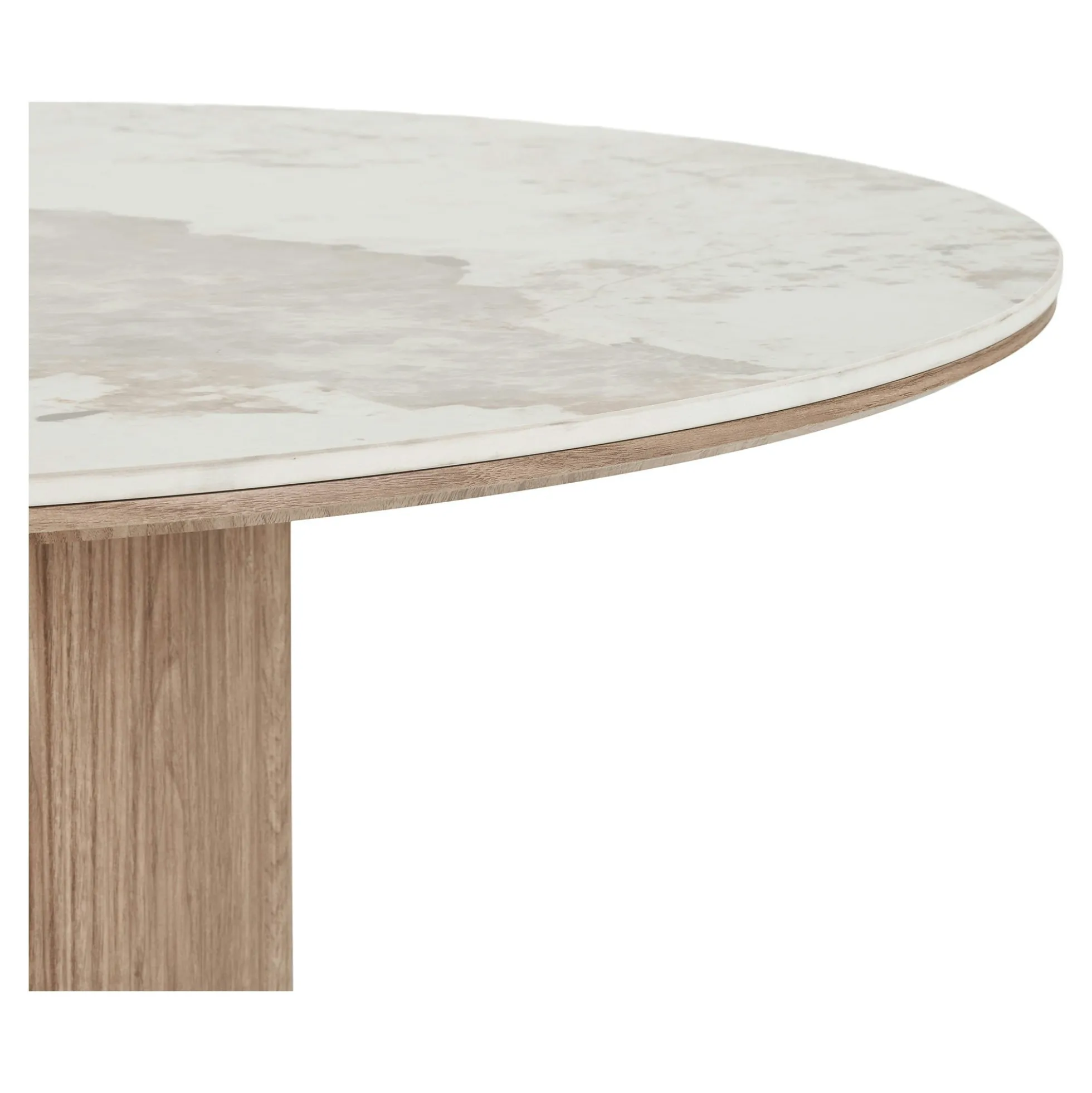 Table ovale en céramique blanche marbrée 210 cm PRATO
