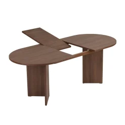 Table ovale extensible effet bois noyer 160-200 cm MARFA