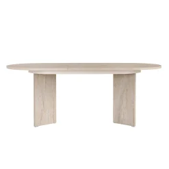 Table ovale extensible effet travertin 160-200 cm MARFA