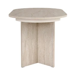 Table ovale extensible effet travertin 160-200 cm MARFA