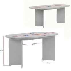 Table ovale extensible effet travertin 160-200 cm MARFA