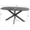 Table ovale pied central croisé 150 cm RALF