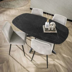 Table ovale pied central croisé 150 cm RALF