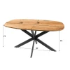 Table pied central avec plateau en bois d'acacia 150 cm MELBOURNE