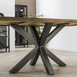 Table pied central bois de manguier 165 cm LUCKNOW