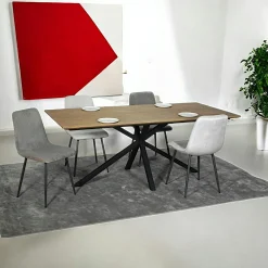 Table pied central en bois de teck recyclé 2 m DEPOK