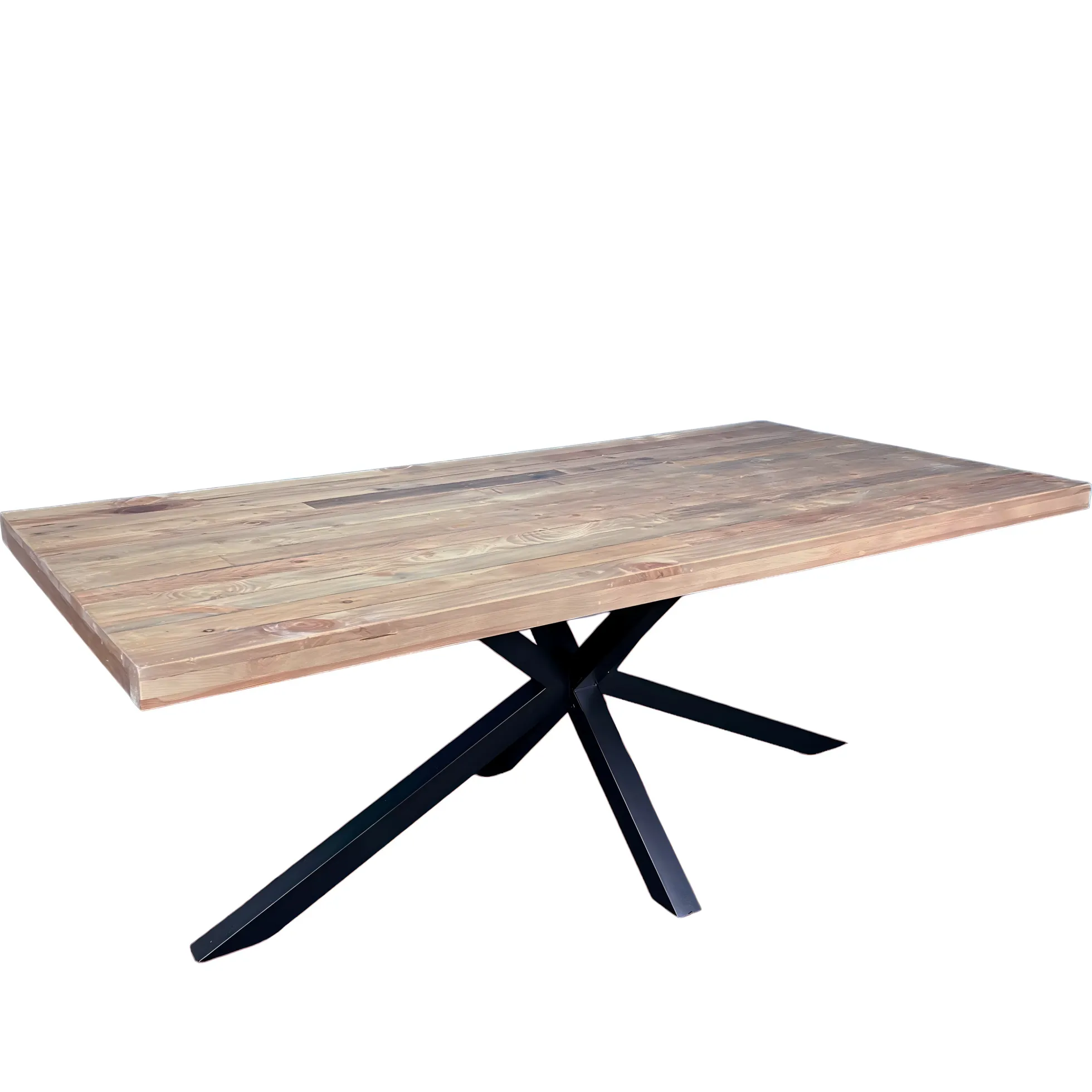Table pied central en bois recyclé 200 cm CANBERRA