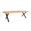 Table à rallonge en bois de chêne clair avec bordures naturelles 300 cm SAVONE