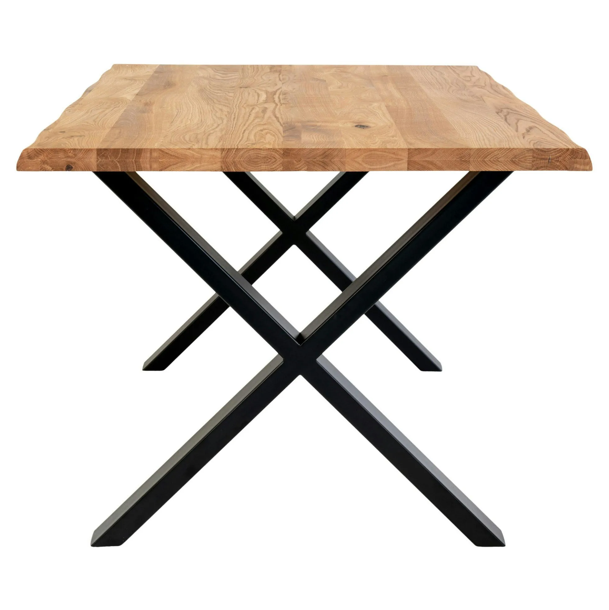 Table à rallonge en bois de chêne clair avec bordures naturelles 300 cm SAVONE