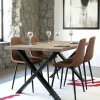 Table à rallonge en bois de chêne fumé avec bordures naturelles 140 cm SAVONE