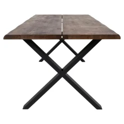 Table à rallonge en bois de chêne fumé avec bordures naturelles 200 cm SAVONE