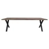 Table à rallonge en bois de chêne fumé avec bordures naturelles 300 cm SAVONE