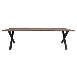 Table à rallonge en bois de chêne fumé avec bordures naturelles 300 cm SAVONE