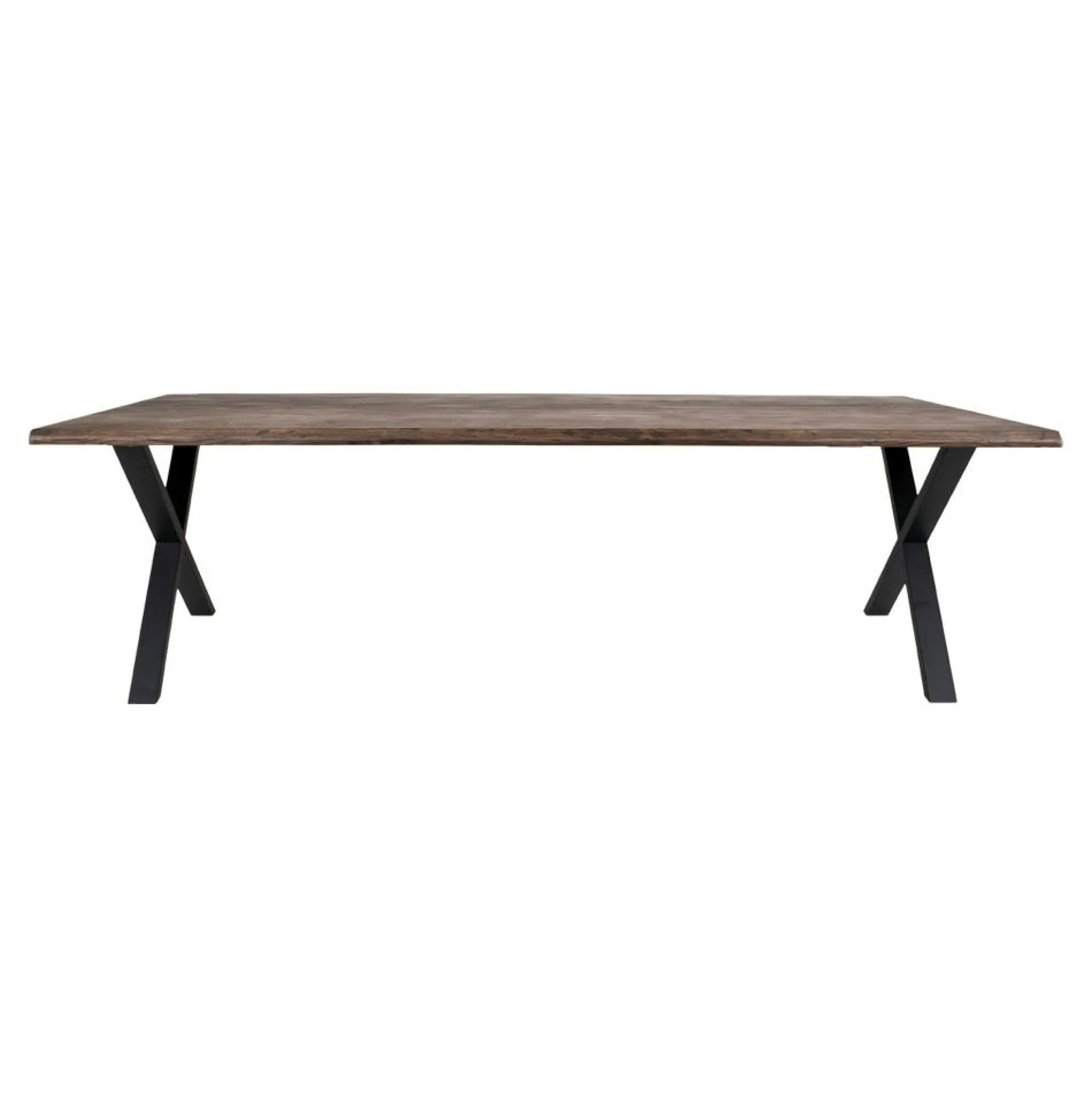 Table à rallonge en bois de chêne fumé avec bordures naturelles 300 cm SAVONE