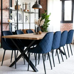 Table à rallonge en bois de chêne clair avec bordures naturelles 240 cm SAVONE