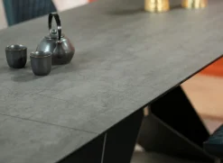 Table à rallonge en céramique grise 180-280 LOMBARDIE