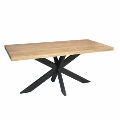 Table rectangulaire bois clair pied central 180 cm RIVANO