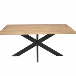 Table rectangulaire bois clair pied central 200 cm RIVANO