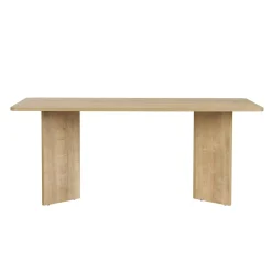 Table rectangulaire bords ronds effet chêne clair 180 cm MARFA