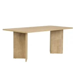 Table rectangulaire bords ronds effet chêne clair 180 cm MARFA