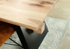 Table rectangulaire en chêne blanc avec poutre centrale 200 cm CORNWALL