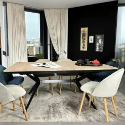 Table rectangulaire extensible en chêne blanc 180 cm PALERME