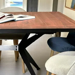 Table rectangulaire extensible en chêne brun 220 cm PALERME
