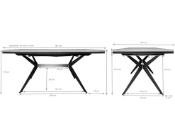 Table rectangulaire extensible en chêne huilé 180 cm PALERME