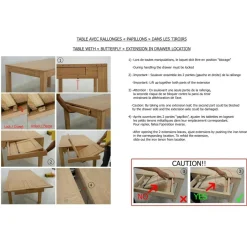 Table repas carrée extensible hévéa 140/240cm OLGA
