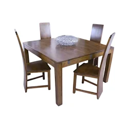 Table repas carrée hévéa 125cm HELENA