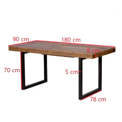 Table Repas Extensible Bois recyclé 180/240x90x77cm BRISBANE